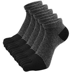 PUTUO Zehensocken für Herren Laufsocken Sneakersocken: Sneaker Socken aus Baumwolle für Herren Kurz Fünf Finger Sportsocken Atmungsaktiv Wandersocken Männer Anti Blasen Trekkingsocken 5 Paar 43-46 von PUTUO