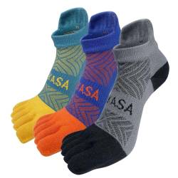 PUTUO Zehensocken für Herren Sneaker Socken: Cool Max Laufsocken Männer Kurz Sportsocken Atmungsaktiv Wandersocken Anti Blasen Sneakersocken Trekkingsocken Herrensocken 3 Paar 39-42 von PUTUO