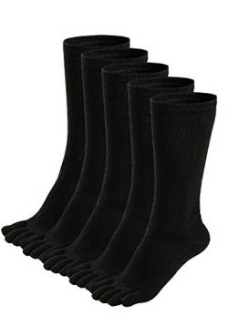 Zehensocken Herren Baumwolle Fünf Finger Socken Männer Socken mit Zehen für Sport Laufende, EU 39-45, 3/5 Paare von PUTUO