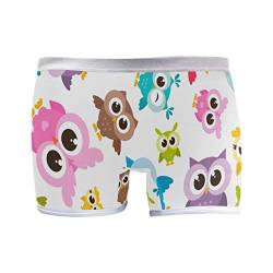 PUXUQU Damen Boxershorts Panties Bunt Tier Eule Unterwäsche Unterhosen Pants von PUXUQU