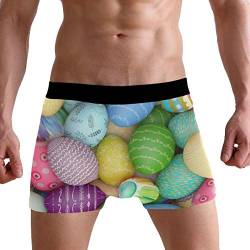 PUXUQU Herren Boxershorts Bunt Eier Ostern Muster Unterhosen Männer Herrenunterwäsche Unterwäsche von PUXUQU