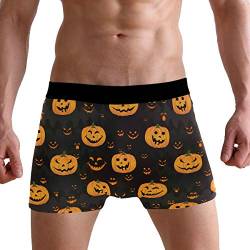 PUXUQU Herren Boxershorts Glücklich Halloween Lustig Kürbis Unterhosen Männer Herrenunterwäsche Unterwäsche von PUXUQU
