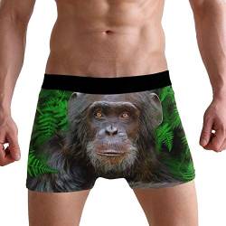 PUXUQU Herren Boxershorts Gorilla Grün Blätter AFFE Unterhosen Männer Herrenunterwäsche Unterwäsche von PUXUQU