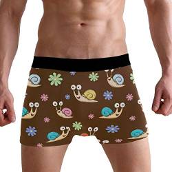 PUXUQU Herren Boxershorts Niedliche Schnecken Blume Unterhosen Männer Herrenunterwäsche Unterwäsche von PUXUQU