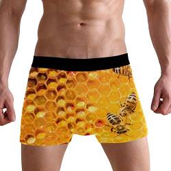 PUXUQU Herren Boxershorts Tier Honig Biene Unterhosen Männer Herrenunterwäsche Unterwäsche von PUXUQU