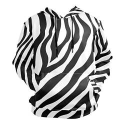 PUXUQU Mens Hoodie Sweatshirt Abstrakt Tier Zebra Druck Long Sleeve Pullover Hooded Hoody with Pockets von PUXUQU