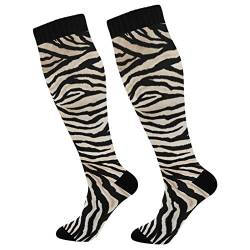 PUXUQU Socken Strümpfe Jahrgang Zebra Druck Herren Damen Kniestrümpfe Socken 1 Pack von PUXUQU