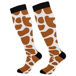 PUXUQU Socken Strümpfe Tier Giraffe Haut Druck Herren Damen Kniestrümpfe Socken 1 Pack von PUXUQU
