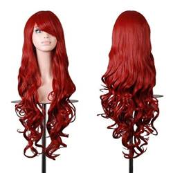 Synthetisches Haar Ombre Braun Rot Schwarz Lila Lange Wellenförmige Natürliche Hitzebeständige Synthetische Haarperücke Für Frauen von PUYYDS