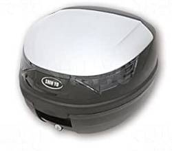 SHIN YO Top Case RIMINI, schwarz/silber mit getöntem Reflektor, 32 Liter mit Montageplatte, Stauraum für 1 Helm von PW