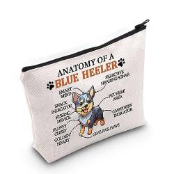 PWHAOO Blue Heeler Lover Gift Anatomy Of A Blue Heeler Makeup Bag Blue Heeler Owner Cosmetic Bag Blue Heeler Mom Gift Dog Mom Bag, Anatomie eines blauen Heelers M von PWHAOO