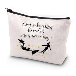 Kosmetiktasche mit Märchenmotiv für Fans von Filmen, mit Aufschrift "Always Be Kinder Than Necessary", Kosmetiktasche für Freunde und Schwester, beige, Einheitsgröße von PXTIDY