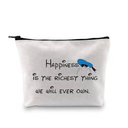 PXTIDY Cartoon Duck Kosmetiktasche Ente Liebhaber Geschenk Happiness is The Richest Thing We Will Ever Own Zipper Bag Duck Spirit Gift, beige, Einheitsgröße, Make-up-Tasche von PXTIDY