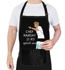 PXTIDY Chef Ramsay inspirierte Küchenschürze, Kochshow, Geschenke, Koch, Ramsay Fans, Geschenk, Chef Ramsay Is My Spirit Animal, Chef Ramsay Spirit Tierschürze, Normal von PXTIDY