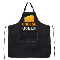 PXTIDY Käse Schürze Käse Küche Geschenk Käse Königin Käse Liebhaber Geschenk Käse Küche Schürze mit Taschen, Cheese Queen Schürze, Large von PXTIDY