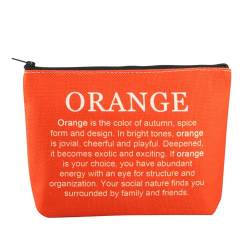 PXTIDY Orange Geschenke für Frauen Orange Zubehör Orange Farbe Feature Reißverschluss Beutel Make-up Tasche Orange Stuff Orange Liebhaber Geschenk, Orange, Einheitsgröße, Make-up-Tasche von PXTIDY