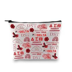 PXTIDY Sorority Sisterhood Gift DST Sorority Make-up-Tasche Sisterhood 1913 Geschenk Delta Sorority Griechisches Geschenk Sorority Reißverschlusstasche, Beige, ONE SIDE, modisch von PXTIDY