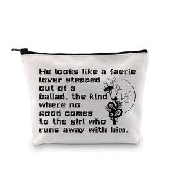 PXTIDY The Cruel Prince Inspired Makeup Bag Fantasy Book Lover Gifts Cruel Prince Series Merch Reader Gift Bookworm Zipper Pouch, beige, Einheitsgröße, Make-up-Tasche von PXTIDY