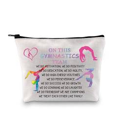 PXTIDY Turnbeutel Turnier Gymnastik Team Geschenke Gymnastik Survival Kit Reißverschlusstasche Kosmetiktasche Turnier Abschluss Geschenk, beige, Einheitsgröße, Make-up-Tasche von PXTIDY