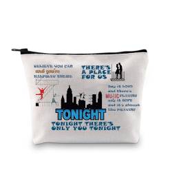 PXTIDY West Side Story Musik-Make-up-Tasche Broadway Musical West Story Tony & Maria Merch Broadway Merch Musikliebhaber Geschenk, beige, Einheitsgröße von PXTIDY