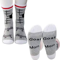 PXTIDY Ziegenmutter Socken Damen Mama Ziege Crew Socken Lustige Bauernhoftiere Muttertagssocken - - Medium von PXTIDY