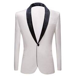 PYJTRL Herren-Blazer aus Samt, schmale Passform (XXL, Weiß) von PYJTRL