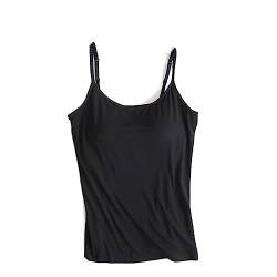 Camisole mit Regal-BH f?r Damen, Camisole Tops mit integriertem BH, einfarbig, Camisole, Weste, schlankes Sommer-Tanktop von PYLTT