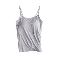 Camisole mit Regal-BH f?r Damen, Camisole Tops mit integriertem BH, einfarbig, Camisole, Weste, schlankes Sommer-Tanktop von PYLTT