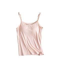 Camisole mit Regal-BH f?r Damen, Camisole Tops mit integriertem BH, einfarbig, Camisole, Weste, schlankes Sommer-Tanktop von PYLTT