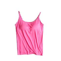 Camisole mit Regal-BH f?r Damen, Camisole Tops mit integriertem BH, einfarbig, Camisole, Weste, schlankes Sommer-Tanktop von PYLTT