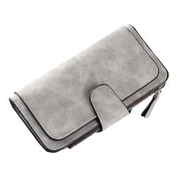 PYUIYY Frauen Bifold Wallet Clutch Kartenhalter Geldbörse Organizer Damen Geldbörse Geldbörse Multi Color Card Position Handytasche Brieftasche Herren Groß Ohne Münzfach (Grey, One Size) von PYUIYY