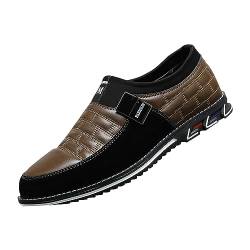 PYUIYY Herren-Schuhe in Übergröße, modischer Stil, atmungsaktiv, bequem, Business-Slip-on-Schuhe für Arbeit, Freizeit, Lederschuhe in Hit-Farbe Squash Schuhe Herren 44 (Brown, 50) von PYUIYY