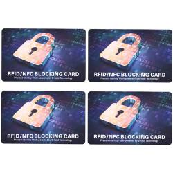 PZJFH 4 Stück RFID Blocker Karte,RFID Blocker NFC Schutzkarte, Kreditkarten Schutz RFID Karte, NFC Schutzkarte, NFC Blocker Cards für Geldbörse, Kreditkarte, EC, Ausweis,Bankkarte,Reisepass von PZJFH
