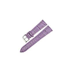 12/14/16/17/18/19/20/21/22 MM Universelles Uhrenzubehör Echtleder-Uhrenarmband Uhrenarmbänder Armband for Männer Frauen (Color : Purple, Size : 12mm) von PaReks