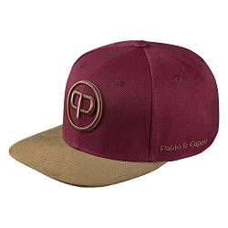 Pablo & Capone Snapback Cap - Burgundy & Suede von Pablo & Capone