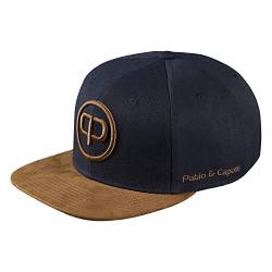 Pablo & Capone Snapback Cap - Navy Blue & Suede von Pablo & Capone