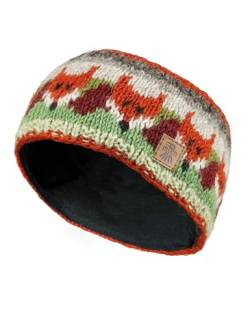 Damen Wolle Ohrenwärmer Stirnband Fleece Gefüttert Handgestrickt Fuchs Mehrfarbig Einheitsgröße Handmade Pachamama Fair Trade von Pachamama