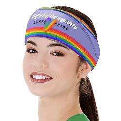 Haarband Gay Pride Regenbogen | Alphabet Druck Regenbogen Stirnband Pride Zubehör für Haare, Kostüm und Festival elastisch Regenbogen Zubehör Stolz breites Stirnband für Kostü , Pacienjo von Pacienjo