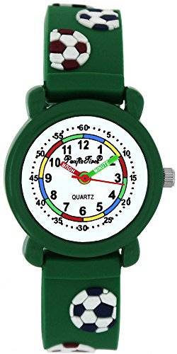 Pacific Time Armbanduhr Jungen Lernuhr Fussball Kinderuhr Silikon Uhr analog Quarz von Pacific Time