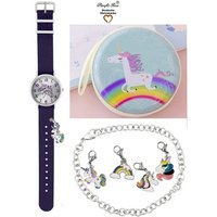 Pacific Time Quarzuhr Kinder Armbanduhr Pferd Wechselarmband mit Einhorn Charms, Mix und Match Design - Gratis Versand von Pacific Time