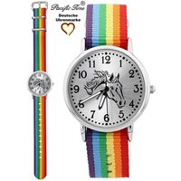 Pacific Time Quarzuhr Kinder Armbanduhr Pferd schwarz Wechselarmband, Mix und Match Design - Gratis Versand von Pacific Time