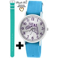 Pacific Time Quarzuhr Set Kinder Armbanduhr Pferd violett Wechselarmband, Mix und Match Design - Gratis Versand von Pacific Time