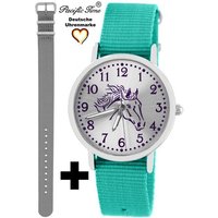 Pacific Time Quarzuhr Set Kinder Armbanduhr Pferd violett Wechselarmband, Mix und Match Design - Gratis Versand von Pacific Time