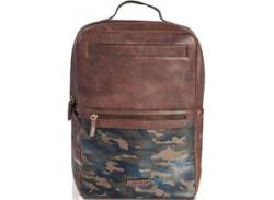 Laptoprucksack PACKENGER "Urban Style, Dallas, Camouflage mit Powerbank und USB-Schleuse" Gr. B/H/T: 29 cm x 41 cm x 10 cm, braun (braun, camouflage) Herren Rucksäcke Taschen von Packenger