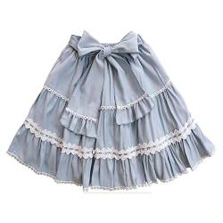 Packitcute Sweet Lolita Minirock für Teenager, Mädchen, lässig, elastische Taille, A-Linie, kurze Röcke - Blau - Einheitsgröße von Packitcute