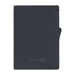 Pacsafe RFIDsafe TEC Slider Wallet für 5 Kreditkarten, Scheinfach, Kreditkartenetui mit Anti-Diebstahl Schutz, PU Kartenhalter im schlanken Design, Geldbörse mit RFID Technologie, Schwarz/Grau von Pacsafe