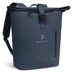 Pactastic XL breiter Rolltop Laptop-Rucksack | 750 Gramm leichter Daypack aus wasserabweisendem veganem Tech-Material 35 x 17 x 45 cm | verstellbare Schultergurte & gepolsterter Rücken von Pactastic