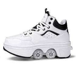 Roller Skate Schuhe Parkour Casual Retractable Deformation Roller Schuhe Skate Schuhe mit Rad,44 von PacuM
