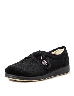 Padders Damen Camilla Low-Top Hausschuhe, Schwarz - Schwarz Schwarz 10 - Größe: 37 (4 UK) von Padders