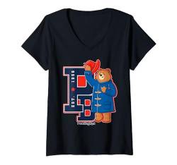 Damen Paddington Bear Everyday Back to School Team-Uni-Abzeichen T-Shirt mit V-Ausschnitt von Paddington Bear